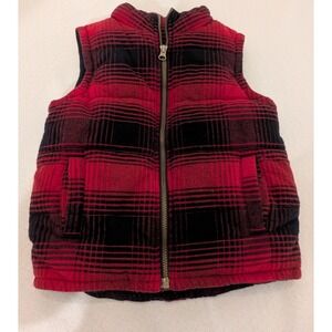 gymboree‎ buffalo plaid vest boys size XS camping outdoors Pockets